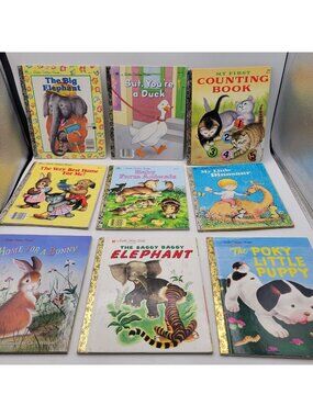 Vintage Little Golden Books Lot of 9 Children's Stories for Girls & Boys - GB007